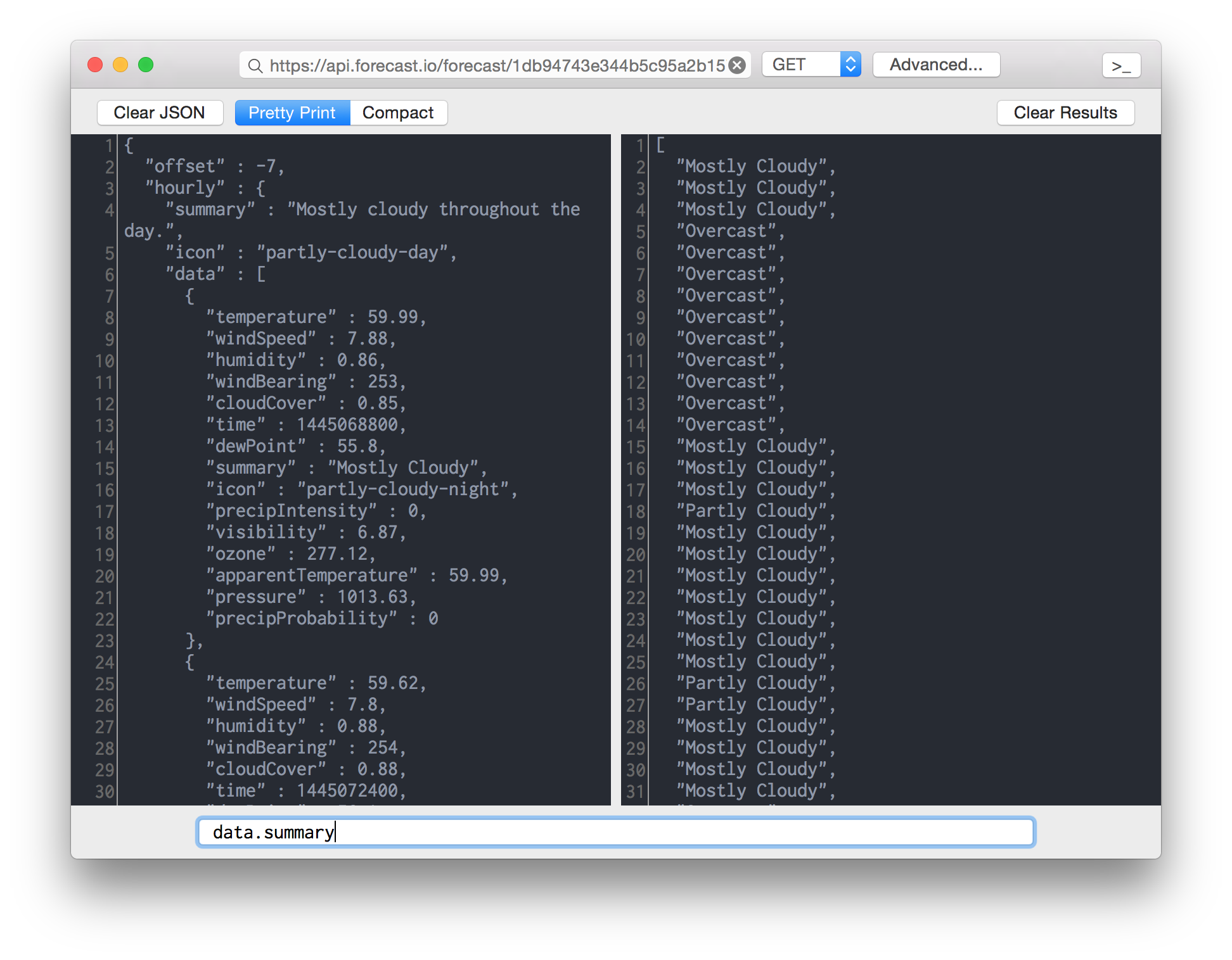 json query exampes